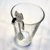 Honiglöffel Katze silber